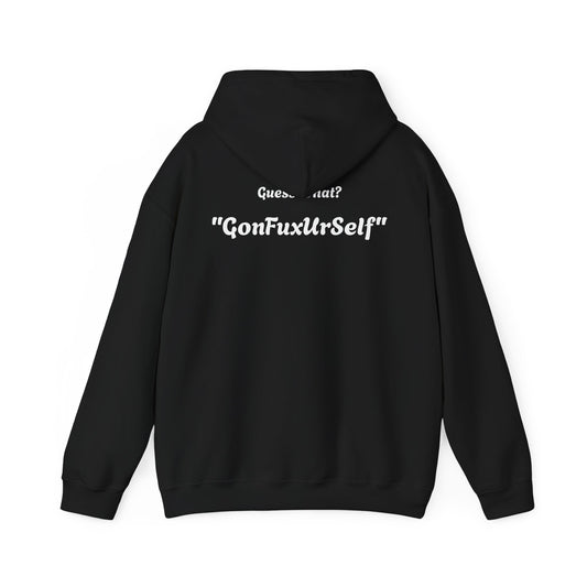 Hoodie — 'Gonfuxurself' Retro Witch Cat Graphic Hoodie (Don’t Panic, Don’t Take Orders)