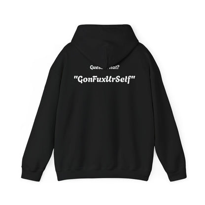 Hoodie — 'Gonfuxurself' Retro Witch Cat Graphic Hoodie (Don’t Panic, Don’t Take Orders)