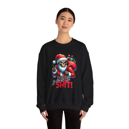 Skull Santa Crewneck Sweatshirt - 'GFYS' Funny Dark Christmas Pullover