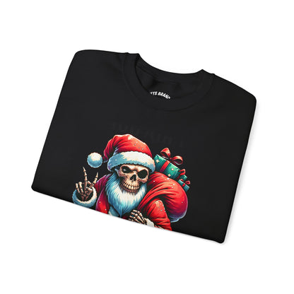 Skull Santa Crewneck Sweatshirt - 'GFYS' Funny Dark Christmas Pullover