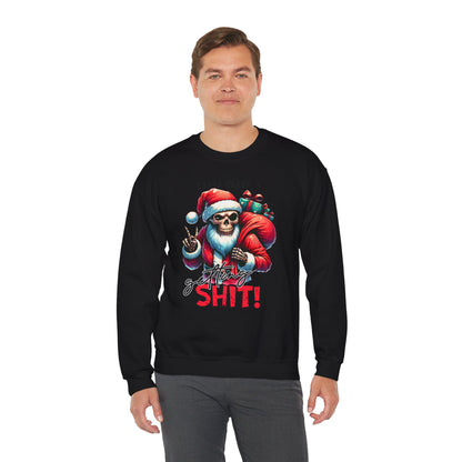 Skull Santa Crewneck Sweatshirt - 'GFYS' Funny Dark Christmas Pullover