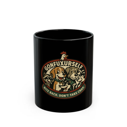 Black Mug — "Gonfuxurself" Dog Pack Coffee Mug (Bite Back, Don’t Take Crap)