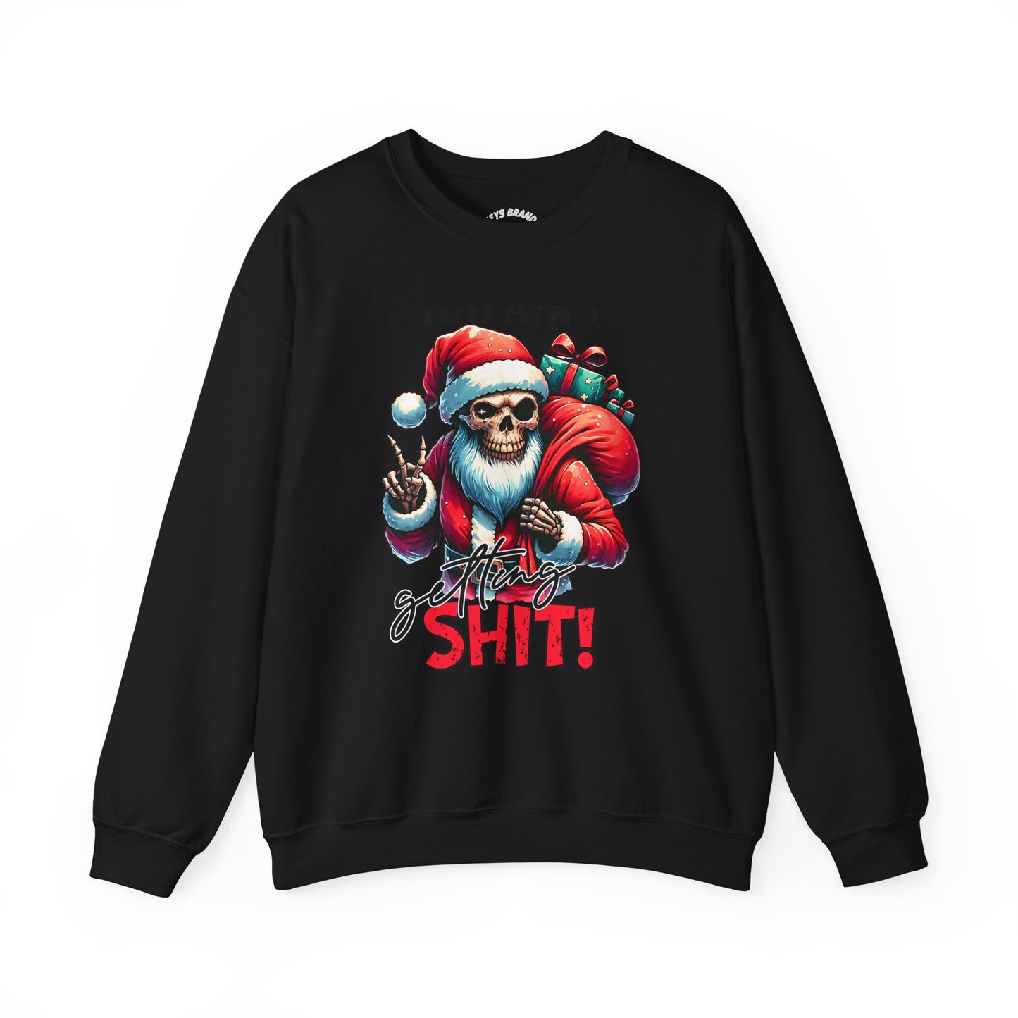 Skull Santa Crewneck Sweatshirt - 'GFYS' Funny Dark Christmas Pullover